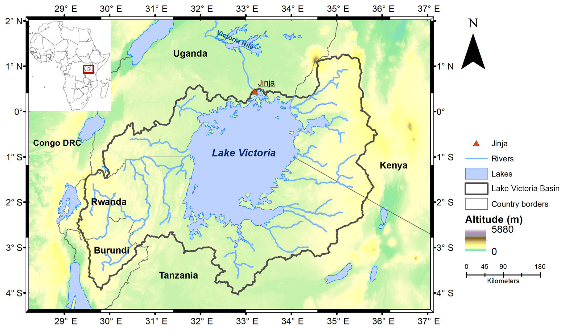 Physical Map Of Africa Lake Victoria